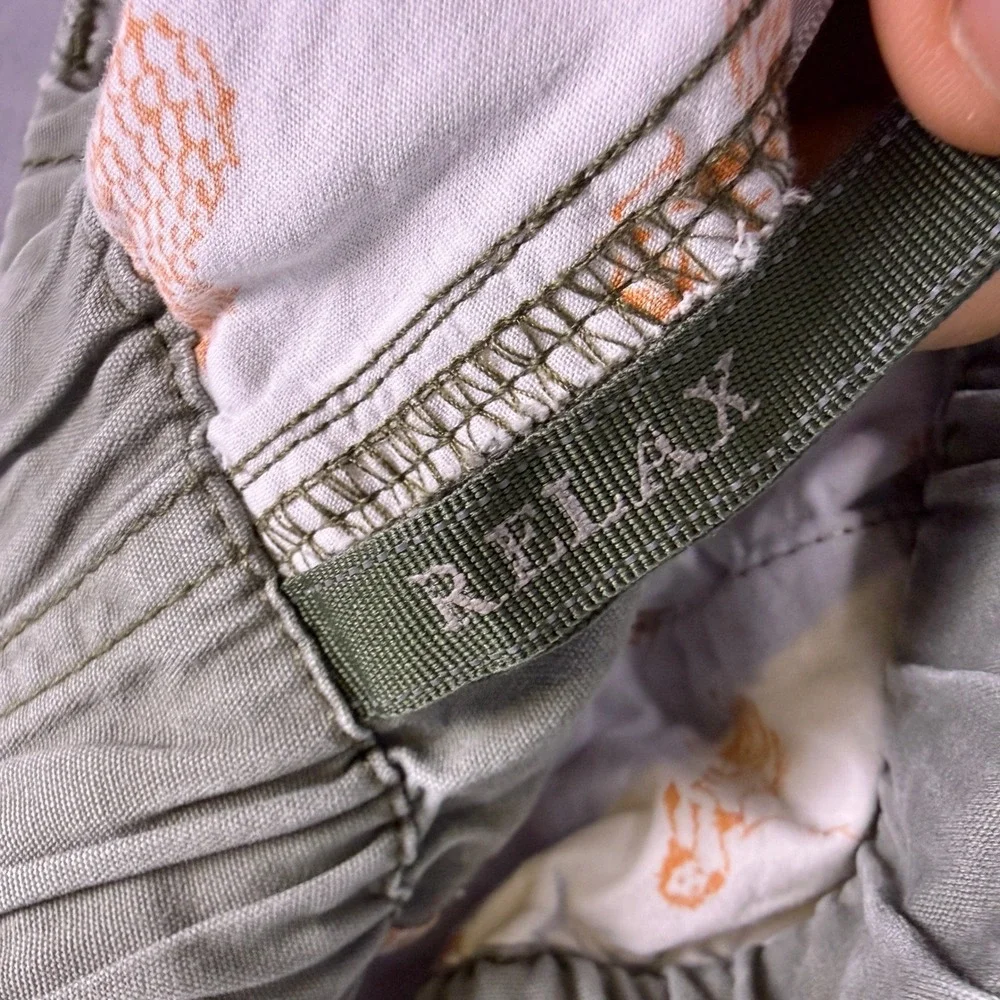 Tommy Bahama Cargo Shorts Mens Large Gray Cotton Elastic Waist Drawstring Relax